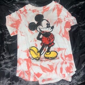 Disney Mickey Mouse red Tie-Dye Tee shirt size large